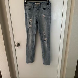 Low Rise Distressed Skinny Jeans